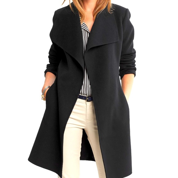 Banana Republic Jackets & Blazers - Banana Republic Drape Front Black Wool Coat